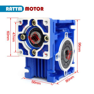 ZZSA NMRV030 reducer worm gear high torque gearbox reducer ratio 25:1 30:1 40:1 For NEMA23 step / servo motor 7M5T2