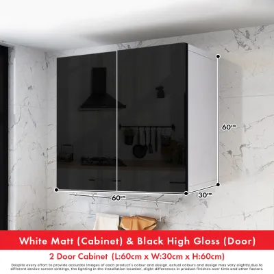 (Free Shipping) FINSSO High Gloss Kitchen Cabinet with Waterproof Surface with Shelves / 2 doors With Shelves / kitchen cabinets modern / kitchen cabinet full set/ kabinet dapur gantung / Kitchen wall cabinet / kitchen wall hanging cabinet / Kabinet dindi