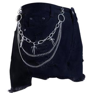 Elegant MultiLayered Metal Bowknot Chain Waist Accessory for Various Outfit Women Men Fashion Enthusiasts Pants Chain