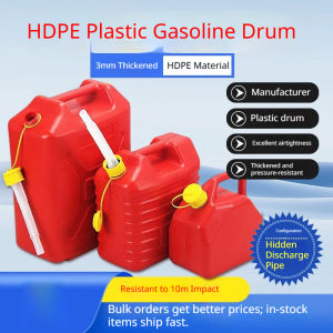 【HOT】 Red Plastic Fuel Can Portable Petrol Diesel Storage Jerry Can Leak Proof Oil Container for Car Motorcycle Farm