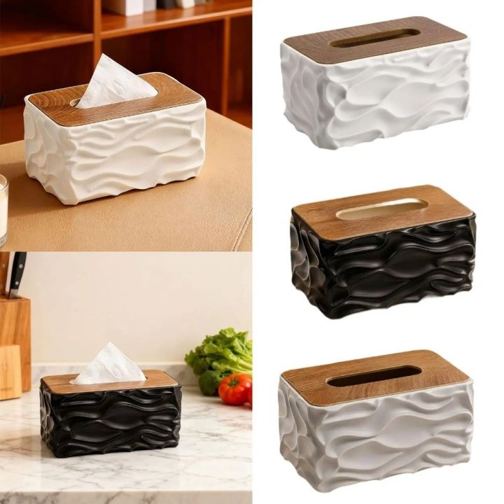 GONGL Thiết kế gợn sóng Hộp đựng khăn giấy Tối giản Thanh lịch Giá đỡ ...