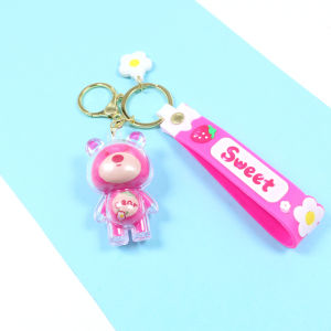 Móc Khóa Gấu Dâu Dây treo Key Chain Đeo Balo