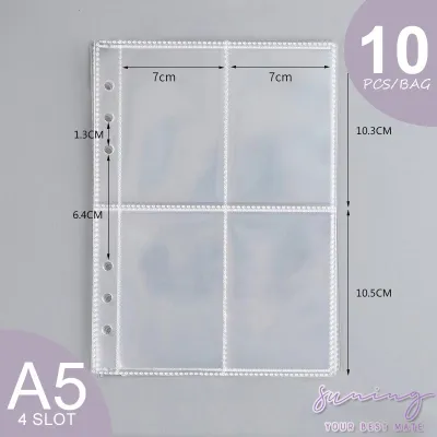 A5/A6 Album Binder Sleeve Clear Tebal 6 Ring Photocard Protector 10PCS