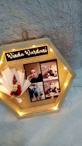 Hexa Frame | Kado Unik Kado Ulang Tahun Wisuda Anniversary dll. kekinian bingkai Hexa Bunga kering