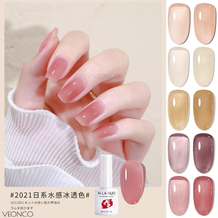 Pengilat Kuku💅Jelly Gel Nail Polish Nail Colour UV Lamp Ice Transparent ...