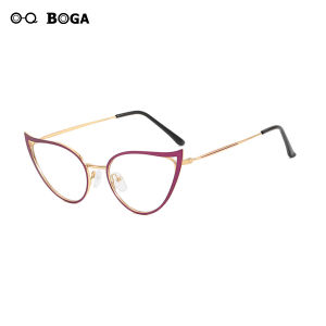OQ BOGA 4 Colors Fashion Metal Cat Eye Frame Anti Blue Light Radiation Computer Glasses Women Men Eye Protection Eyewear