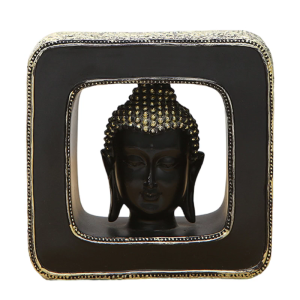Vintage Buddhas Head Statue With Frame Design Resins Buddhist Head Sculpture Home Decors For Meditations Room Ornament