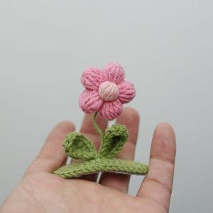 SG Handmade Country-style Yarn Crochet Knitted 3D Hairpin Childrens Flower Hair Accessory Clip for girls