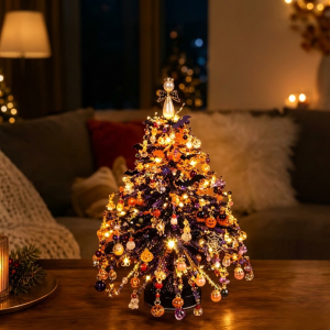LZHDP MALL Handmade DIY Beaded Christmas Tree Kit Crystal Bead with Light Up Halloween Tree Making Kit Creative Sparkling Mini Bead Weaving Set Christmas