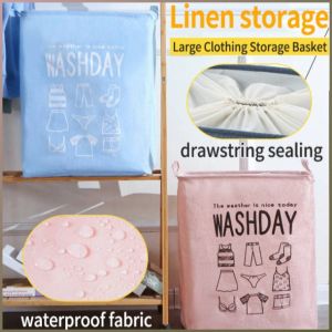 Storage Bag Jumbo Organizer Bag Imitation Hemp Organize Fabric Portable Fashion Multi-purpose