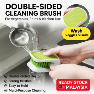 HOME BEST 1pc Kitchen Washing Brush Cutlery Cleaning With 60 Pores Dense Bristles Brushes TPR+PP Kitchenware Scrubber Tool Creative U-Shape Double Side Cleaning Brush Multifunction Kitchen Blade Fork Chopsticks Tableware Ceaning Tool FZ1-0013