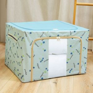 [Stok Lokal] lipat Storage Box box serbaguna kotak serbaguna tempat penyimpanan baju kotak penyimpanan mainan tahan air dan tahan lembab box frame baja ritsleting lapis ganda besar