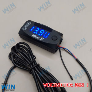 voltmeter digital dc 12v 3 in 1 voltmeter jam suhu dan tegangan aki