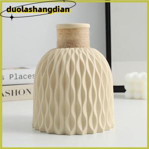 [Duola] แจกันพลาสติกลายคลื่นน้ำ1ชิ้นแจกันดอกไม้สไตล์นอร์ดิกทันสมัยของตกแต่งบ้านห้องนั่งเล่น