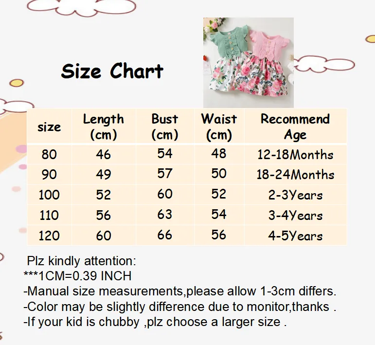 Kids Size Guide Dress Size For Years Old Girl Children's Denim