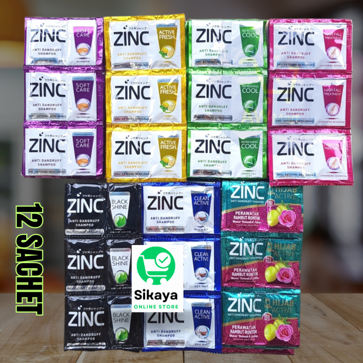 SHAMPOO ZINC SACHET 10 ML 1 RENTENG 12 SACHET atau 24 PCS x5ml- ALL ...