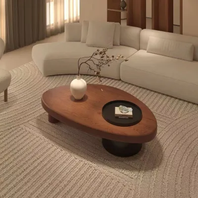 Solid wood tea table coffee table living room simple household 2025 shaped new small household creative original wood