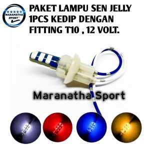 Lampu LED Motor Sen Jelly Multicolor T10 12V dengan Fitting - Kompatibel多种车型