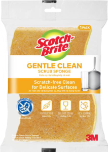 Miếng rửa chén hạt nổi 3M™ Scotch-Brite® siêu sạch chống trầy gói 2 miếng xanh/cam Làm sạch các vết bẩn cứng đầu