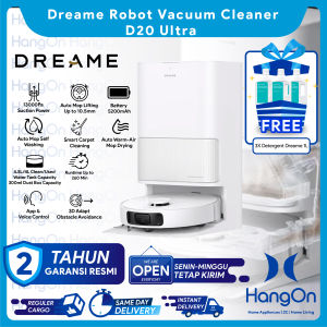 Dreame D20 Ultra Robot Vacuum Cleaner 13000Pa Smart Carpet Cleaning Auto Adjustment and Mop Lifting 13kPa Penyedot Debu Pet Care Vakum Sapu Pel DuoScrub Mopping | All-in-One PowerDock | 3DAdapt Avoidance