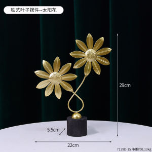 Modern Simple Golden Iron Leaf Ornaments Living Room TV Cabinet Wine Cabinet Handicrafts Furnishings Home Art Decoration