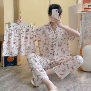 fashion58 2025 New 3in1 Korean Cotton sleepwear Shortsleeve pajama /nightwear/loungewear set for girl #05