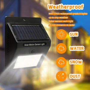 Solar Wall Light Outdoor Waterproof 20 LED PIR Motion Sensor - Great for patios gardens door and garage entry and places where wired light source is not available
