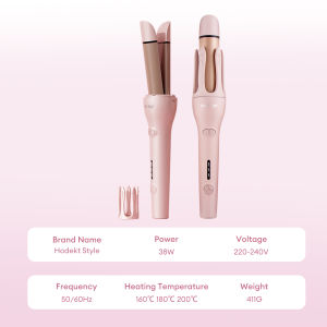 HODEKT 2 in 1 Hair Curler And Straightener Automatic Curler Iron Ceramic Curling Curler Stick Fast Heating Styler Temperature Adjustable 360 Rotating