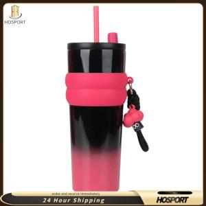 【HOSPORT】700ml Gradient Color Space Cup 304 Stainless Steel Sports Water Bottle Leak Proof Portable Space Kettle for Home Office