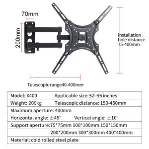 🔥ขาแขวนทีวี การรับประกัน10ปี🔥AXK ทีวีติดผนัง "32-55/75" "26-60/65"ขาแขวนทีวีติดผนัง การออกแบบโครงสร้างหกแขน ปรับซ้ายขวา/เอียง/ยืดได้อย่างอิสระ รุ่นที่หนาและเสริมแรง มีความทนทานมากขึ้น(ที่แขวนทีวีขายึดทีวี ขาขาทีวีติดผนังขาแขวนโทรทัศน์ขาตั้งโทรทัศน์)