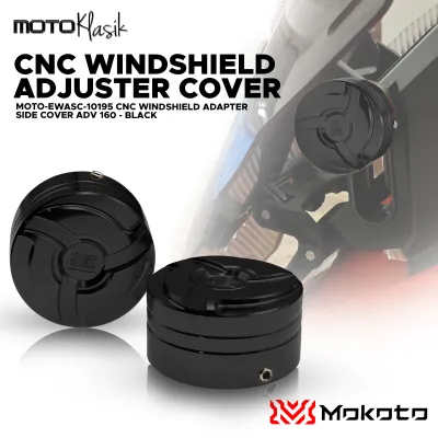 MOKOTO ELITE SERIES HONDA ADV 160 ADJUSTABLE WINDSHIELD ADAPTER SIDE COVER CNC ALLOY / DECORATIVE HIGH CAP COVER 2PCS