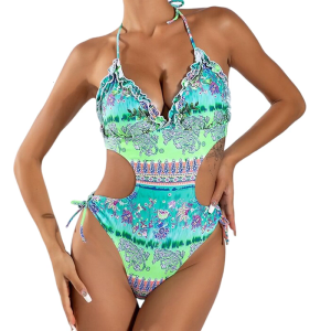 Phụ nữ bộ đồ bơi hở lưng phụ nữ 1 PC Bộ Đồ Tắm Đồ bơi in hoa nữ cắt ra áo tắm cho beachwear