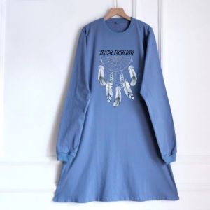 Tunik Wanita Lengan Panjang Delova Tunik Bahan Kaos Katun Combed Apk Sablon Tunic Wanita Oversize Kekinian