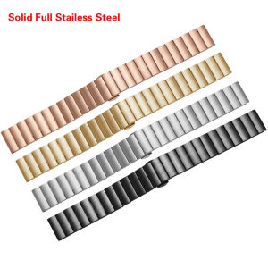 zhangeer 16mm 18mm 20mm 22mm Quick Release Solid Stainless Steel Watch Band For Huawei B5 B3 For Gear S2 S3 With Double Press Butterfly Button