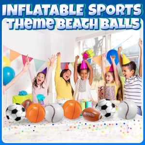NALANILI 1PC Inflatable Sports Balls Rugby Style Baseball Style Beach Football Balls Inflatable Float Design Pool Float Balls Summer Water Play