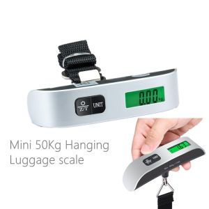 Digital LCD Handheld Luggage Baggage Weight Scale Thermometer 50kg X 50g