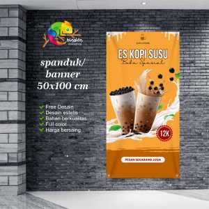 Cetak Spanduk Banner Es Kopi Susu Boba