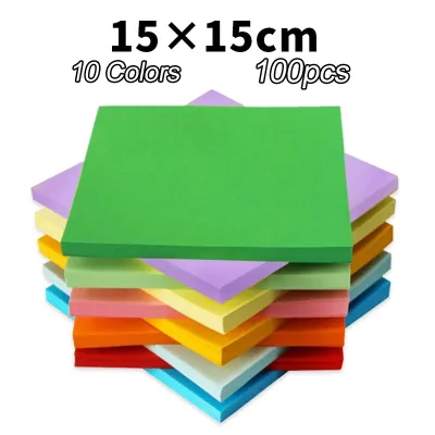 【100pcs】High Quality Folding Paper Scrapbook DIY Handicraft Origami Square Color Origami Color Paper