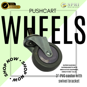 3 Inch PVC Castor Heavy Duty Pushcart Wheels with swivel bracket 360-Degree Maneuverability