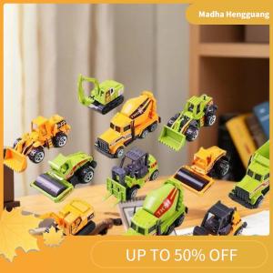 Madha 6pcs set Educational Toys Alloy Plastic Engineering Truck Car Construction Model Vehicle Loader Tractor Excavator For Kid Gifts