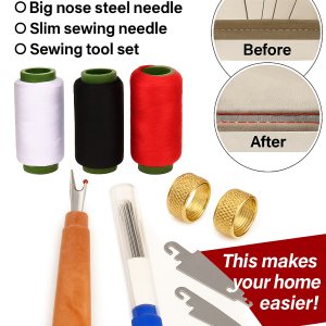 34 Piece Handmade Steel Needle Sewing Needle Set Great Value Large Eye Steel Needle Tool Big Nose Design For Easy Threading Special Sewing Tool大眼钢针缝纫工具套装
