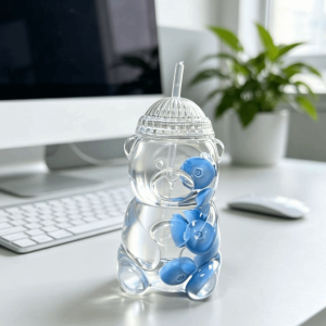 MAOMEI STUDIO Cartoon Bear Squishy Toy Simulation Fruit TPR Fidget Toy Fruit Bear Squeeze Toys Slow Rebound Slow Rising Toy For Adults