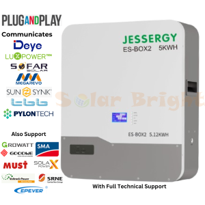 Brandnew Powerwall Solar Battery  Lifepo4 51.2V 100AH JESSERGY ES-BOX2 with Built-In BMS Maintenance Free Ready To Use Can Parallel up to 8 Units Communicates