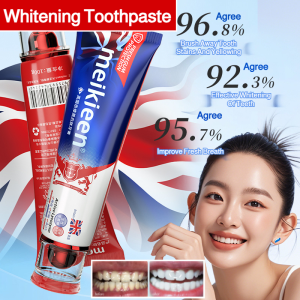 British Whitening Toothpaste Whitens and freshens breath Cleans teeth Removes yellow smoke stains Anti-cavity toothpaste