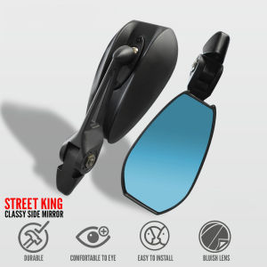 Motorcycle Side Mirror Street King Anti-glare Street King Adjustable Blue Lens