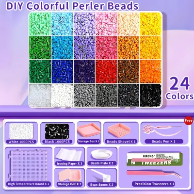 DIY 14000 PCS Perler Beads Fuse Beads Kit DIY for Kids Adults 3D Puzzle Set Toy 5mm 2.6mm