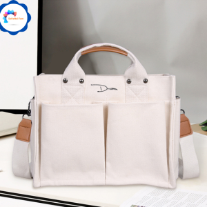[HCM] Túi Vải Bố Canvas Siêu Dày Dặn Nhiều Ngăn Tiện Dụng Thời Trang Có Quai Rời Đeo Chéo Có Tấm Lót Đáy Cứng Form -SOHANEI FAM- Túi Xách Nam Nữ Túi Đeo Chéo Nam Nữ Túi Đeo Vai Thời Trang Hàn Quốc Canvas bag