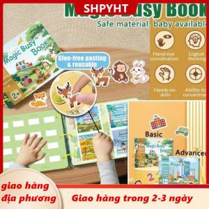 [COD] SHPYHT Giao hàng địa phương Từ Sticker bận rộn cuốn sách cho bé giác ngộ cuốn sách Montessori đồ chơi hoạt động sách cho trẻ mới biết đi