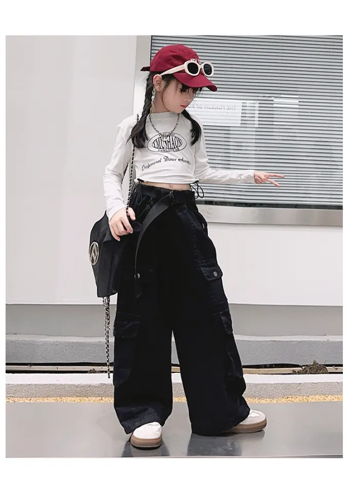 Teen Girls Cargo Pants Fashion Loose Korean Style Casual Sport Pants Heart  Pattern Girls Trousers Children's Sweatpants 3-14Y - AliExpress