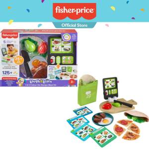 Fisher-Price Laugh & Learn 123 Follow The Recipe Meal Kit Preschool Pretend Playset 30 Pieces Suitable for Age 3+